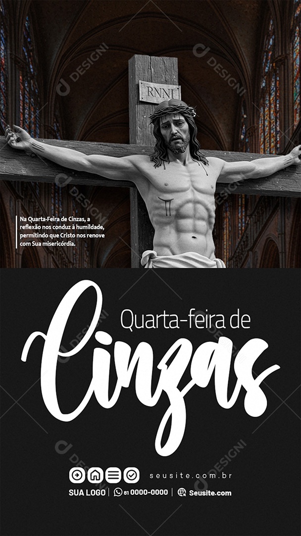 Story Quarta Feira de Cinzas Social Media PSD Editável