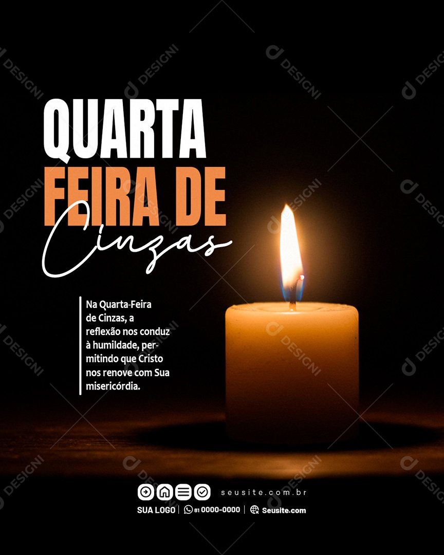 Quarta Feira de Cinzas Social Media PSD Editável