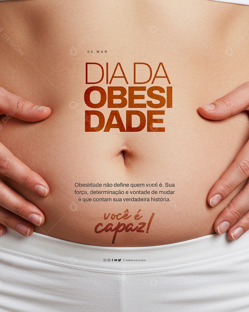 Dia Mundial da Obesidade Você é Capaz Social Media PSD Editável