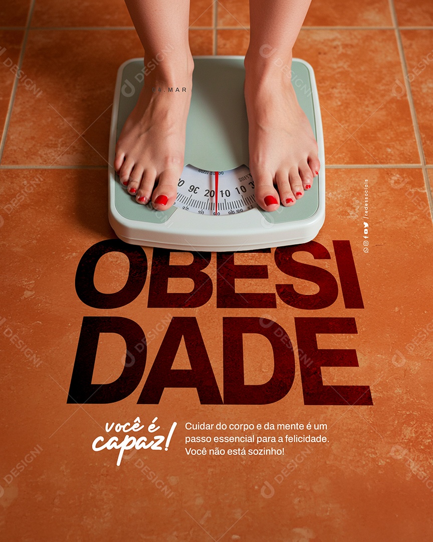 Dia Mundial da Obesidade Você é Capaz Social Media PSD Editável