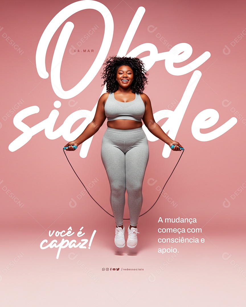 Dia Mundial da Obesidade Você é Capaz Social Media PSD Editável