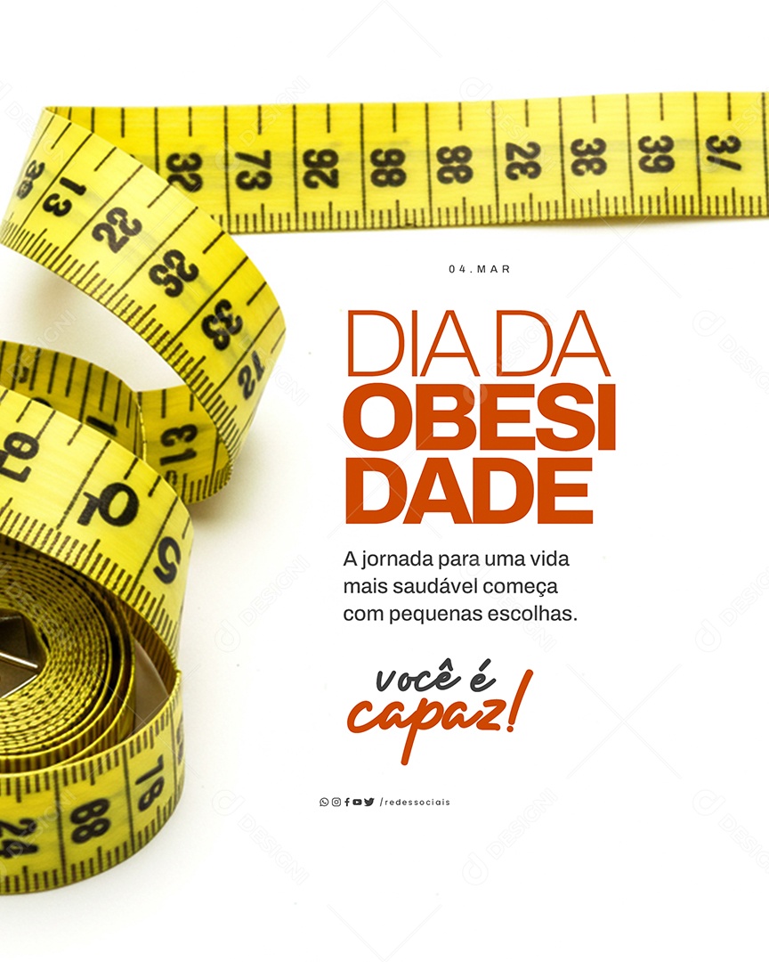 Dia Mundial da Obesidade Você é Capaz Social Media PSD Editável