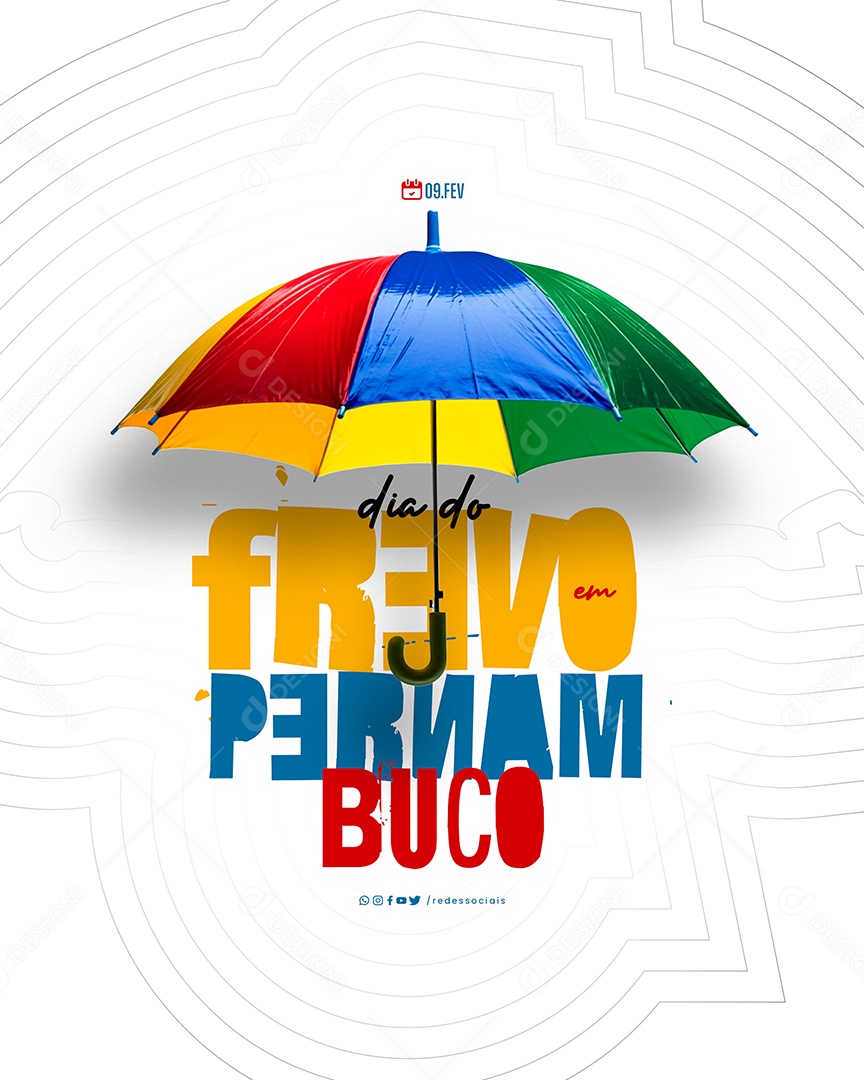 Dia do Frevo em Pernambuco 09 de Fevereiro Social Media PSD Editável