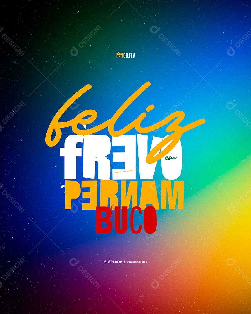 Dia do Frevo em Pernambuco 09 de Fevereiro Social Media PSD Editável