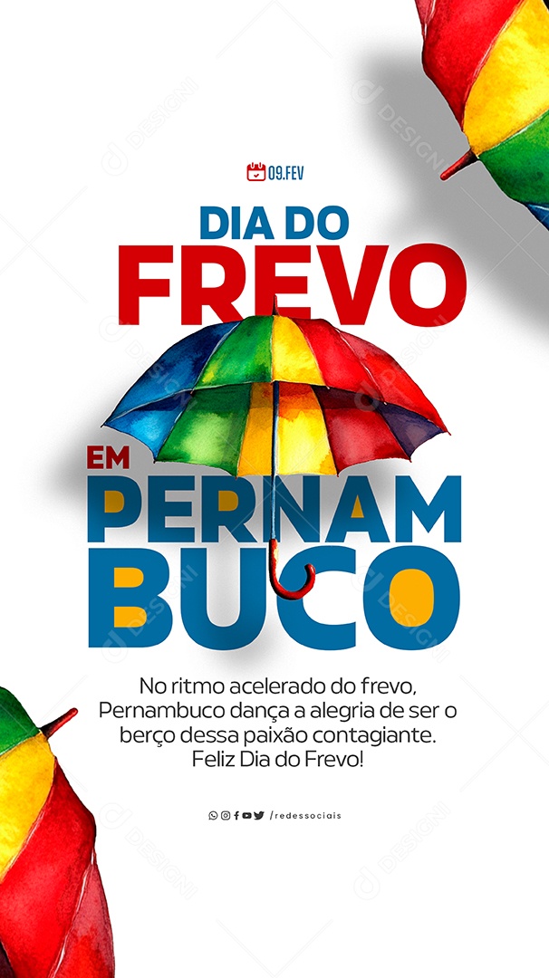 Story Dia do Frevo em Pernambuco 09 de Fevereiro Social Media PSD Editável