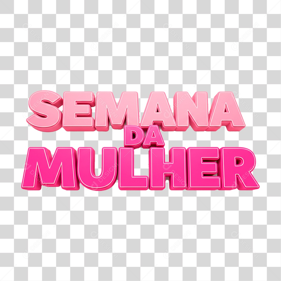 Selo 3D Semana das Mulheres PNG Transparente