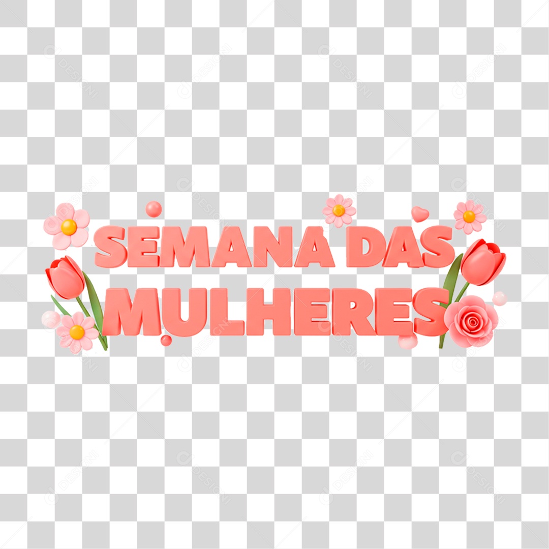 Selo 3D Semana das Mulheres PNG Transparente