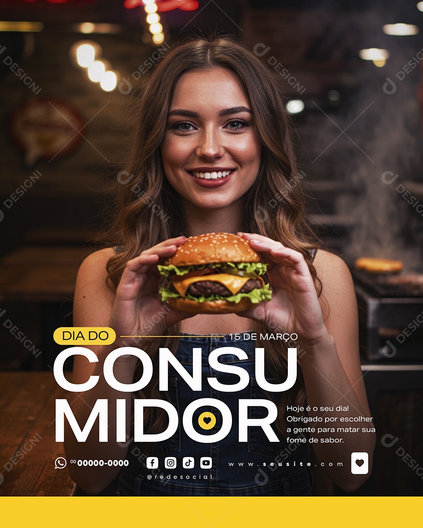 Dia do Consumidor 15 de Março Pizzaria Social Media PSD Editável