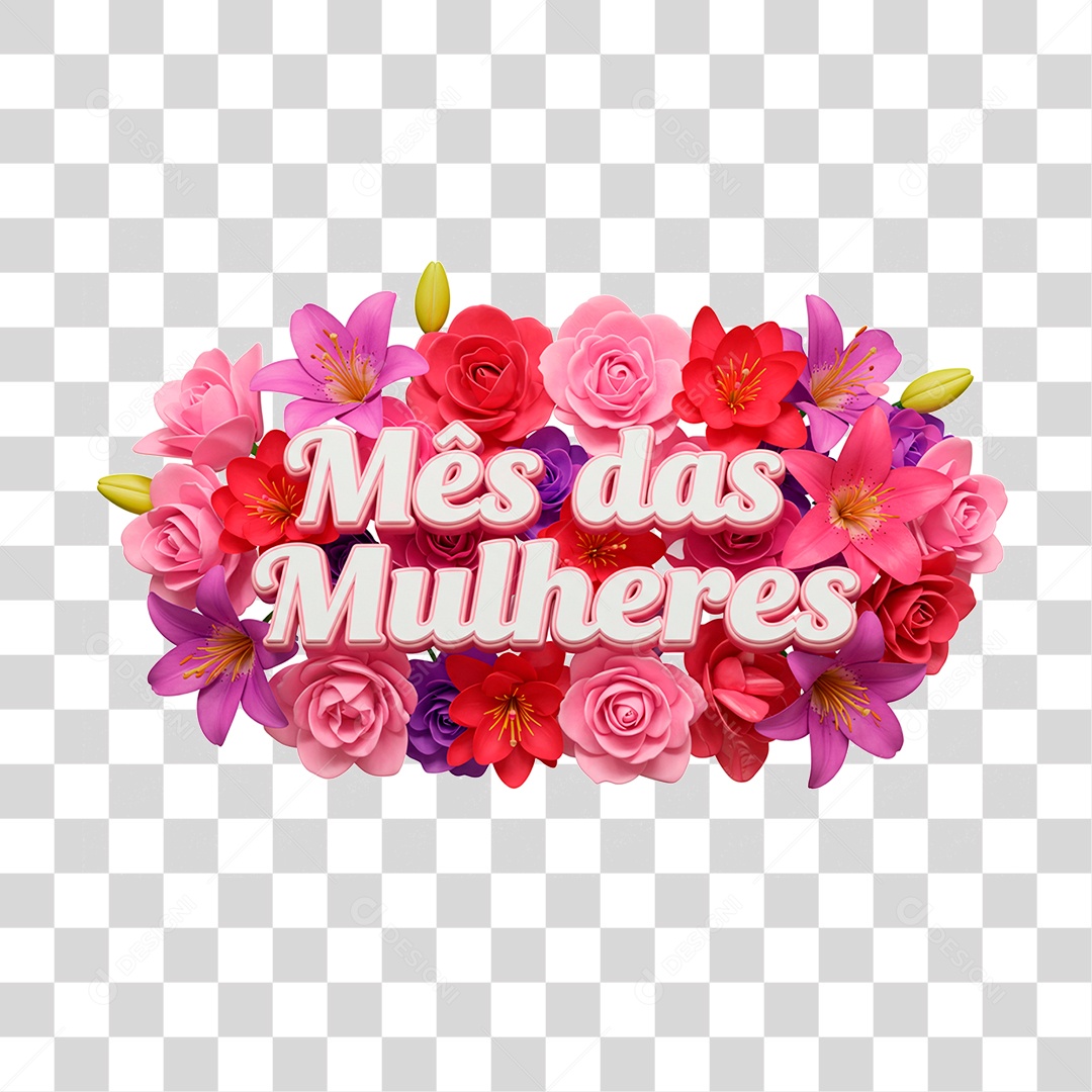 Selo 3D Mês das Mulheres PNG Transparente