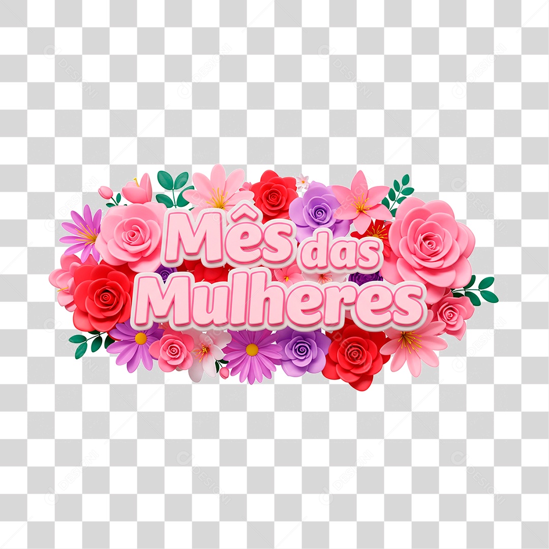 Selo 3D Mês da Mulheres PNG Transparente