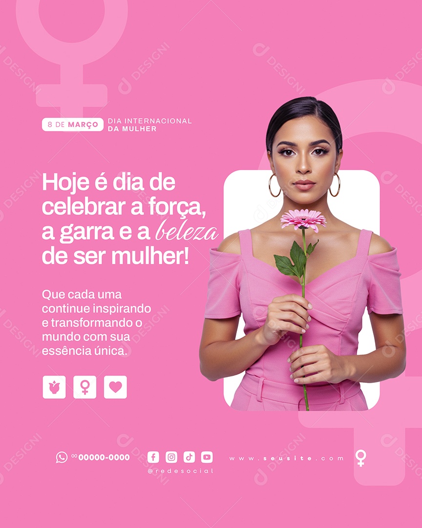 Dia Internacional Das Mulheres 08 de Março Social Media PSD Editável