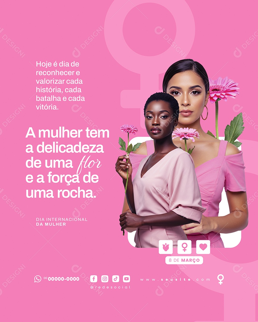 Dia Internacional Das Mulheres 08 de Março Social Media PSD Editável