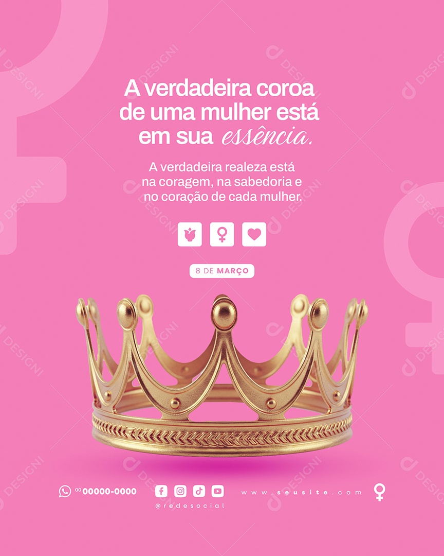 Dia Internacional Das Mulheres 08 de Março Social Media PSD Editável