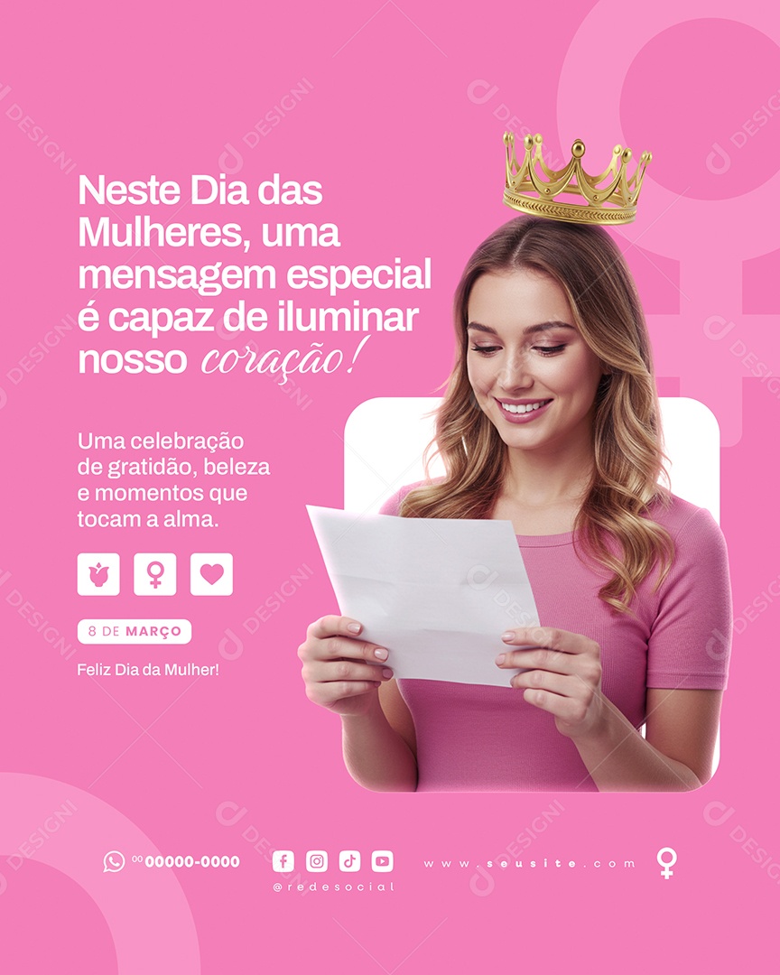 Dia Internacional Das Mulheres 08 de Março Social Media PSD Editável
