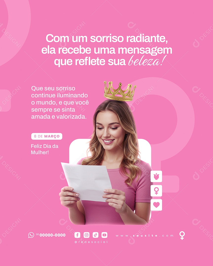 Dia Internacional Das Mulheres 08 de Março Social Media PSD Editável