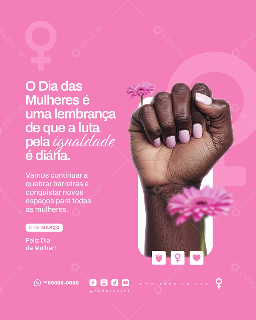 Dia Internacional Das Mulheres 08 de Março Social Media PSD Editável
