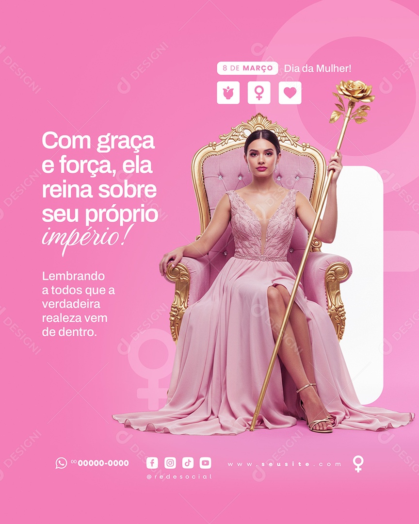 Dia Internacional Das Mulheres 08 de Março Social Media PSD Editável