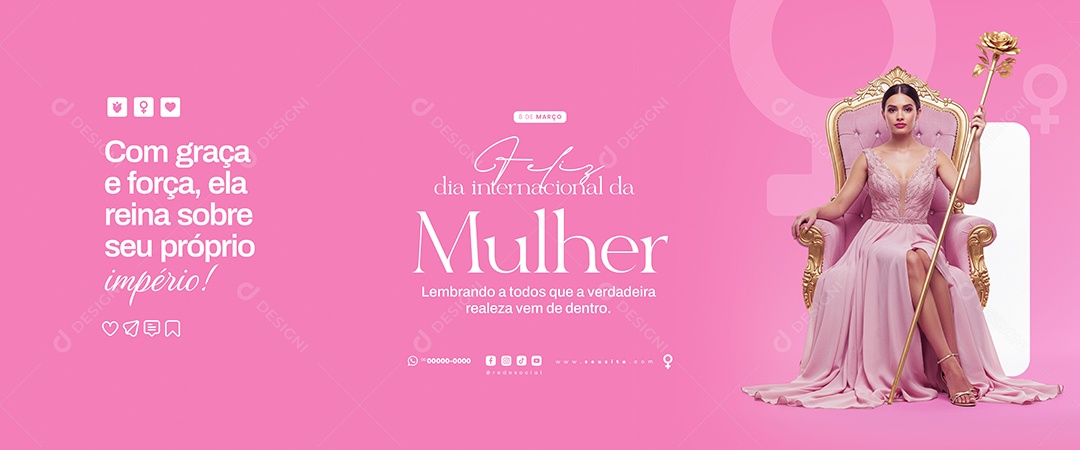Carrossel Dia Internacional Das Mulheres 08 de Março Social Media PSD Editável