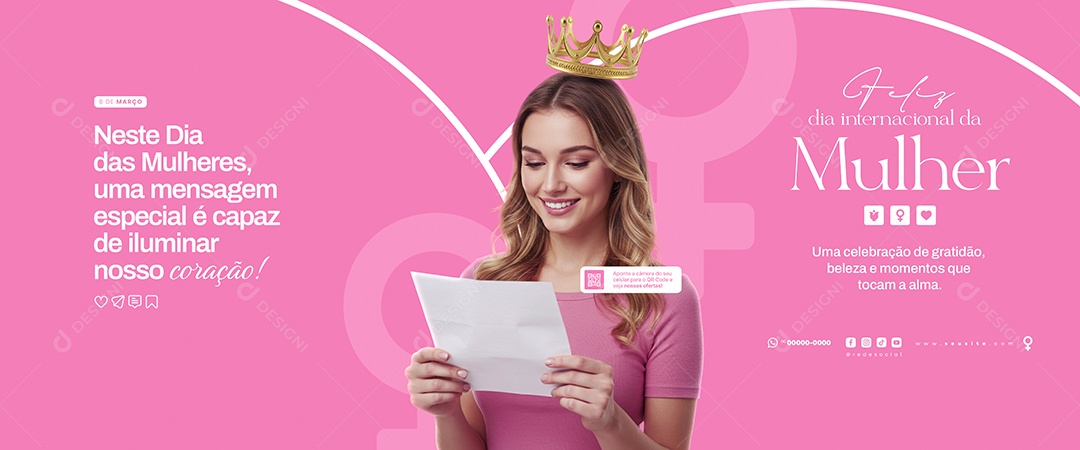 Carrossel Dia Internacional Das Mulheres 08 de Março Social Media PSD Editável