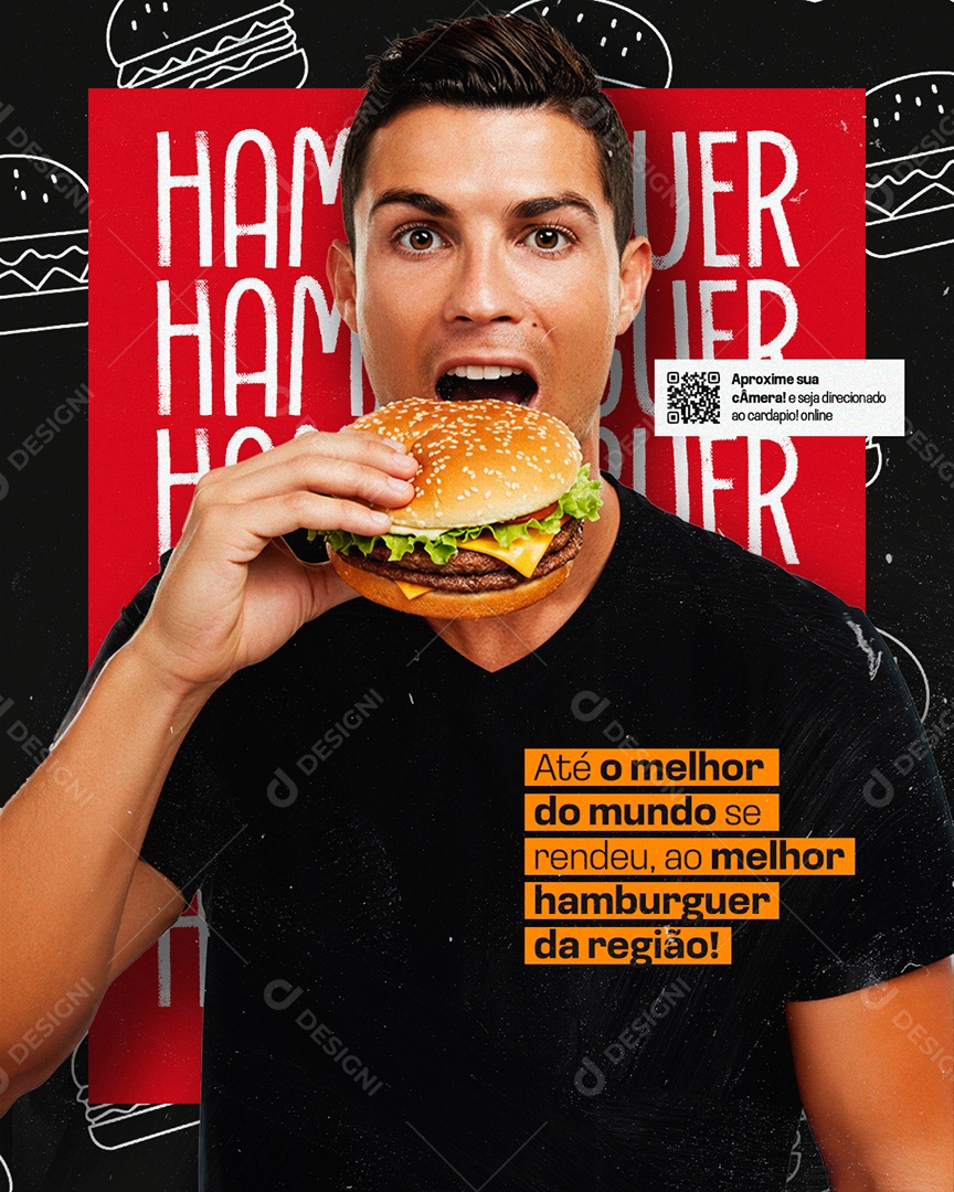 Hamburgueria O Melhor do Mundo Social Media PSD Editável
