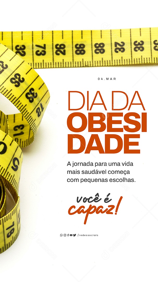 Story Dia da Obesidade 04 De Março Social Media PSD Editável