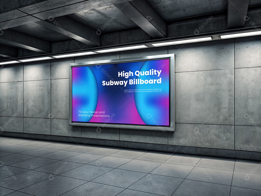 Mockup Anúncio Publicitário Em Metrô PSD Editável