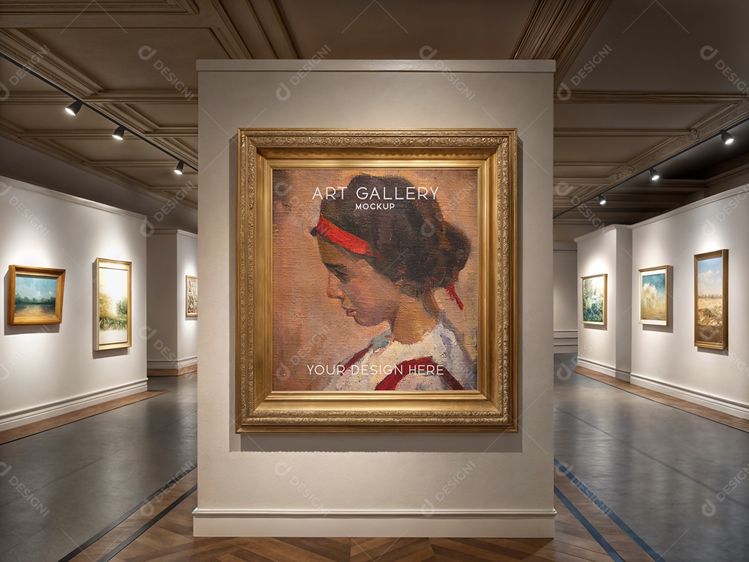 Mockup Galeria de Arte PSD Editável