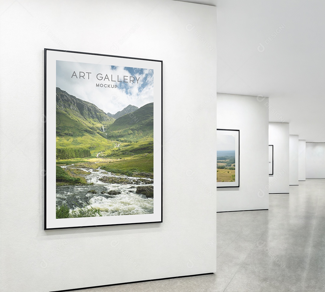 Mockup Galeria de Arte PSD Editável