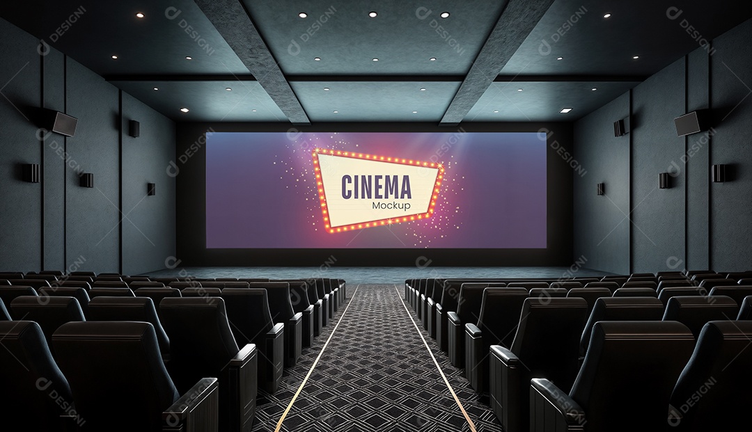 Mockup Sala de Cinema PSD Editável