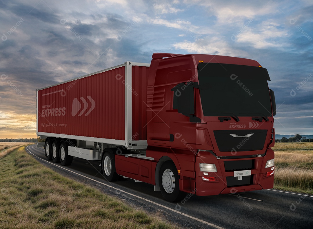 Mockup Caminhão PSD Editável