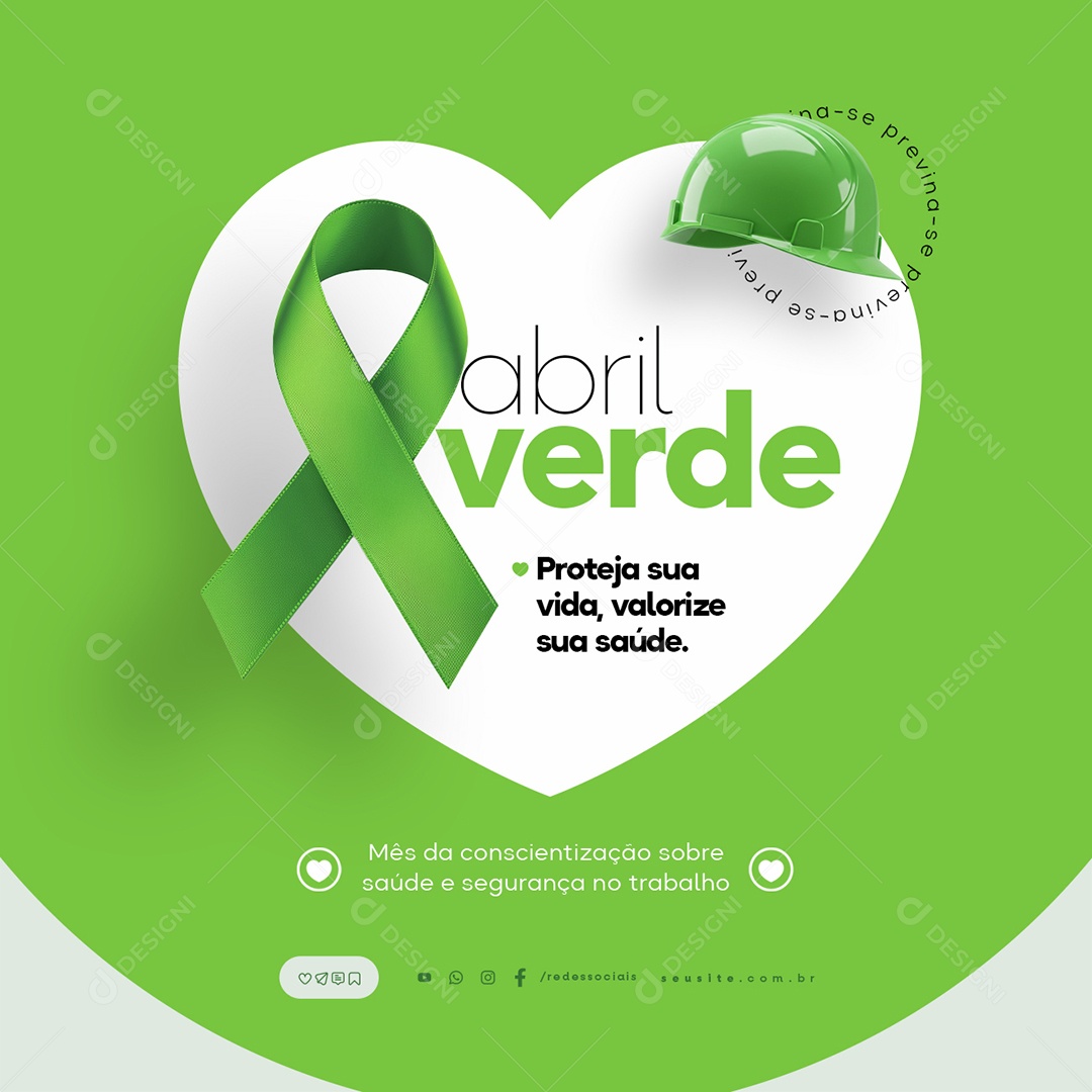 Abril Verde Proteja Sua Vida Social Media PSD Editável