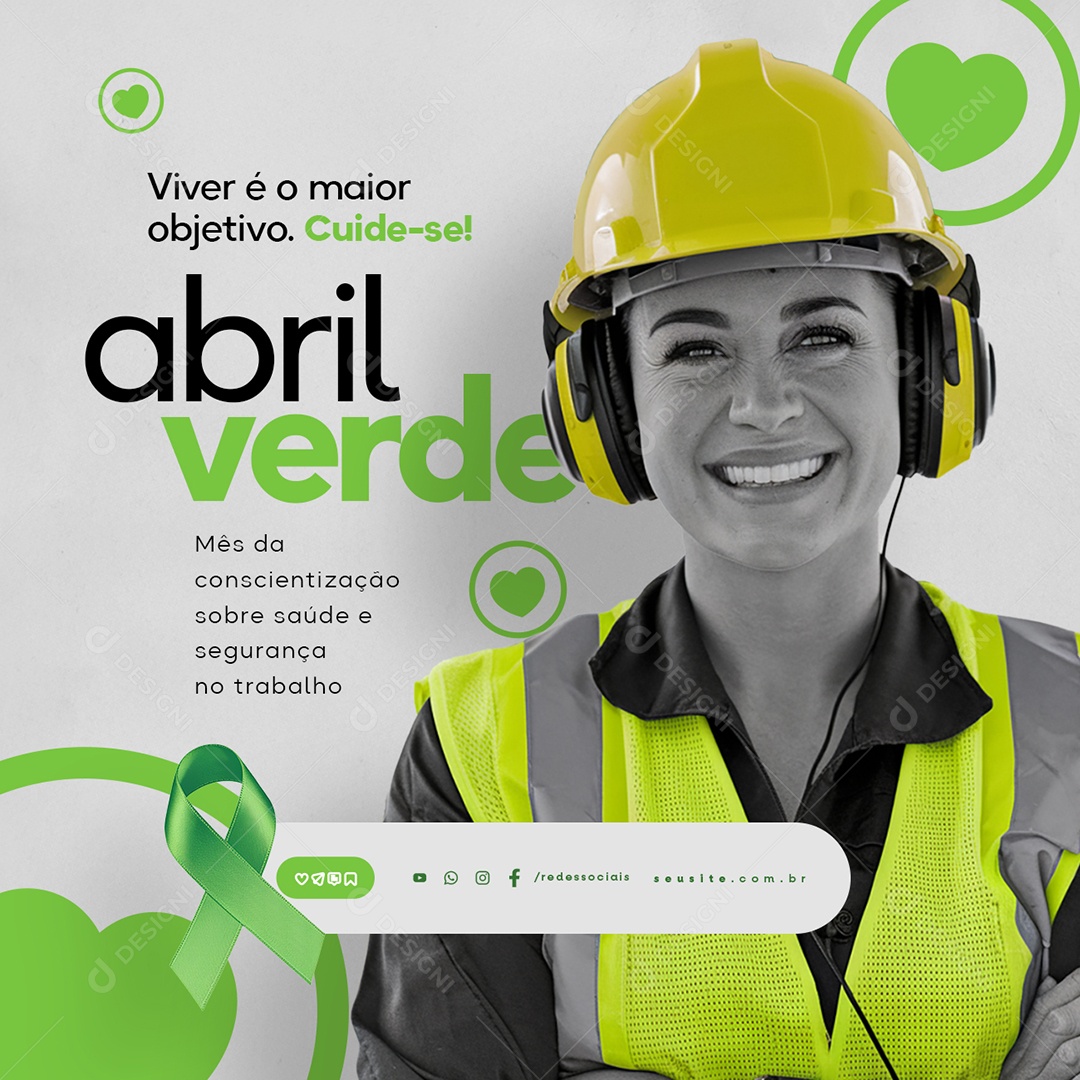 Abril Verde Viver é o Maior Objetivo Social Media PSD Editável