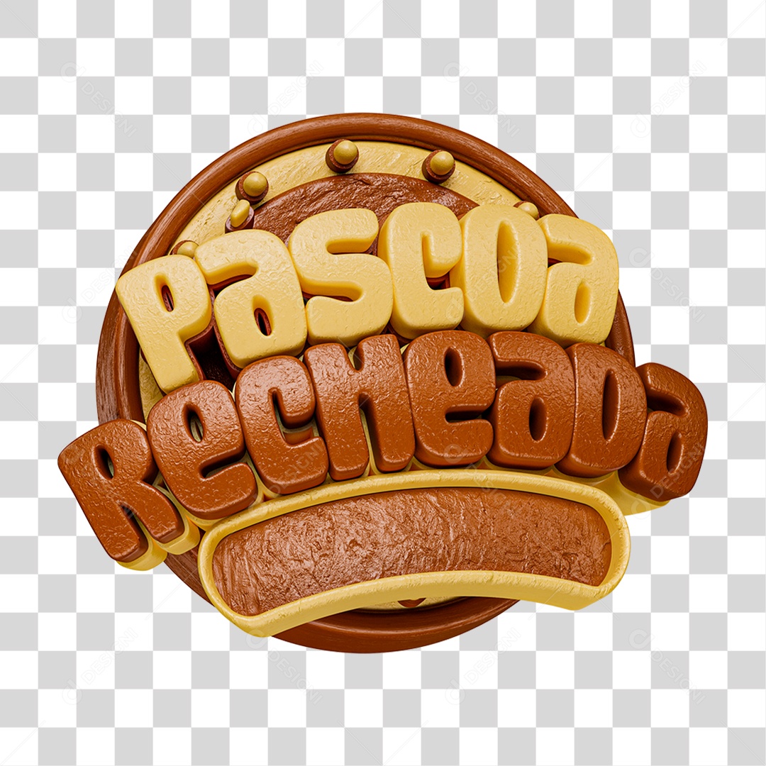 Selo 3D Páscoa Recheada PNG Transparente