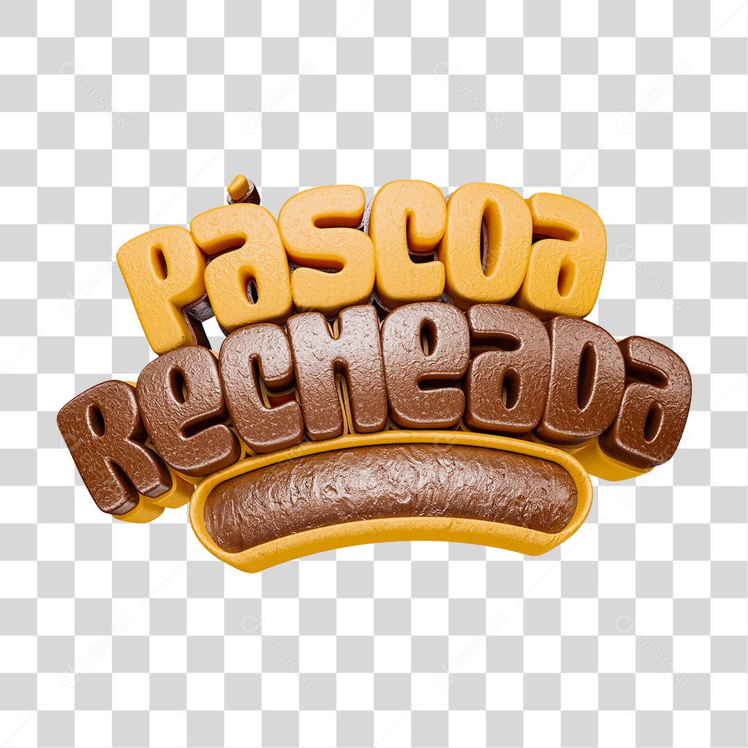 Selo 3D Páscoa Recheada PNG Transparente