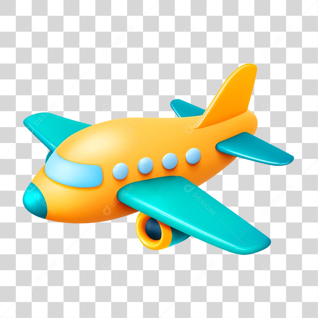 Avião Amarelo PNG Transparente