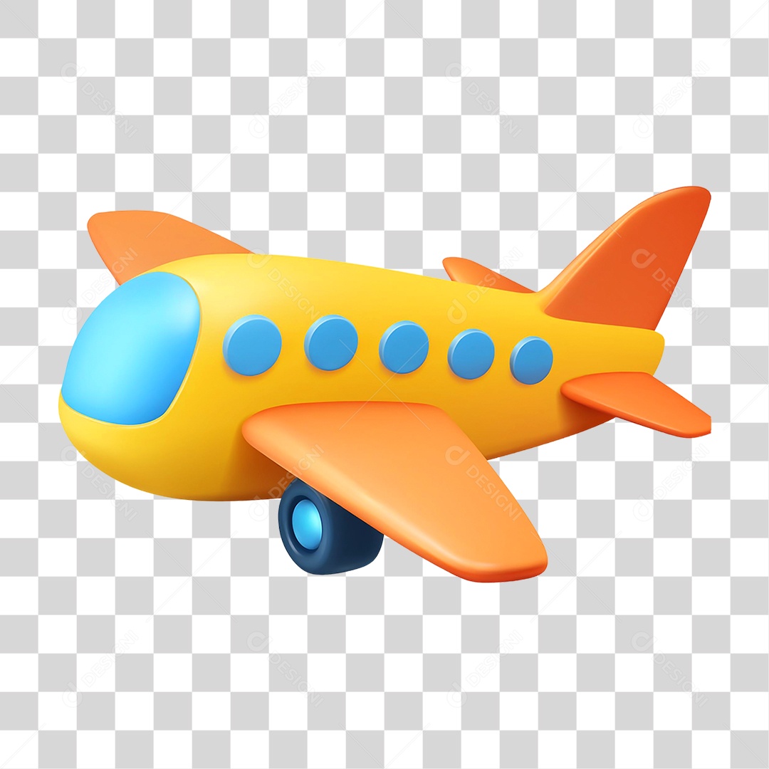 Avião Amarelo PNG Transparente