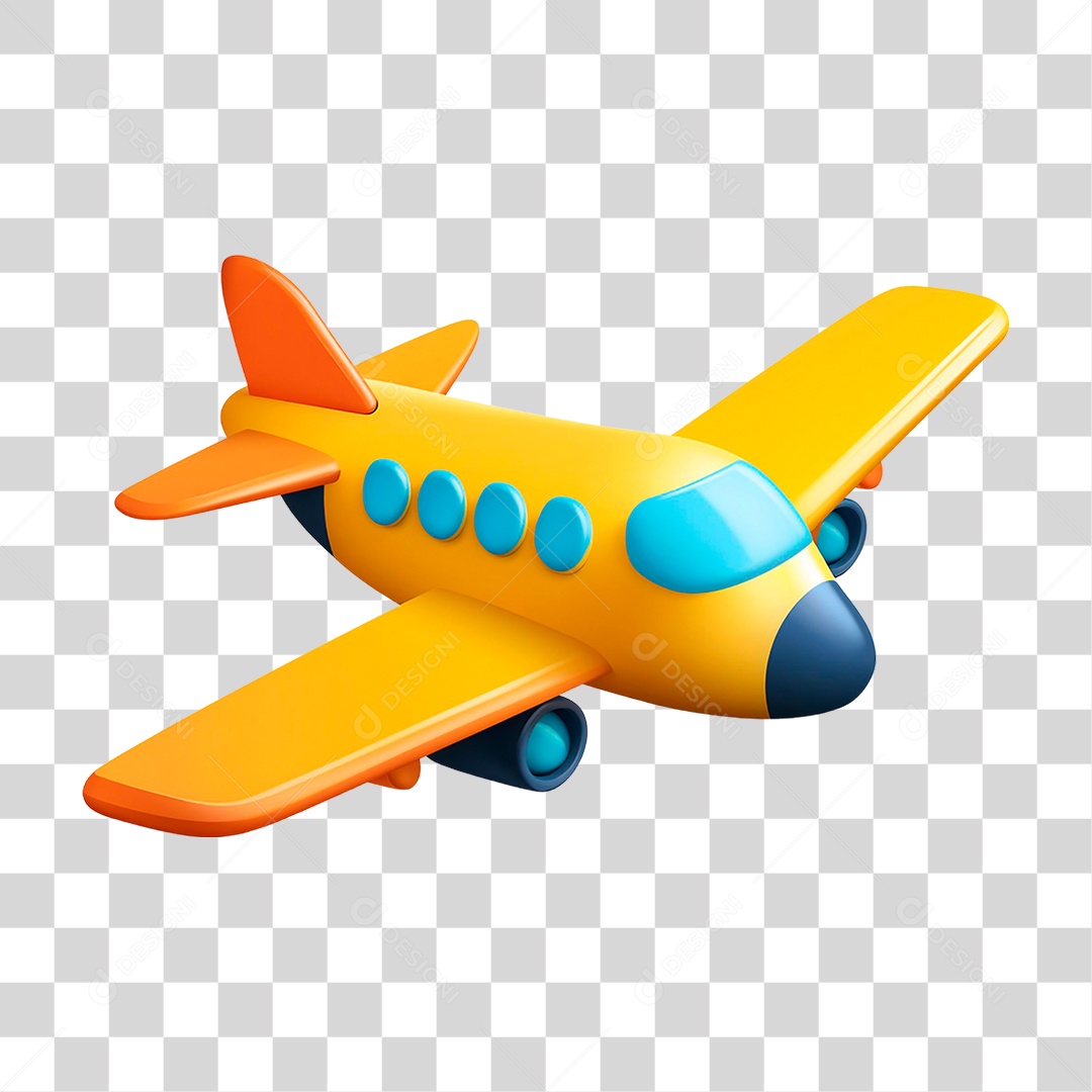 Avião Amarelo PNG Transparente