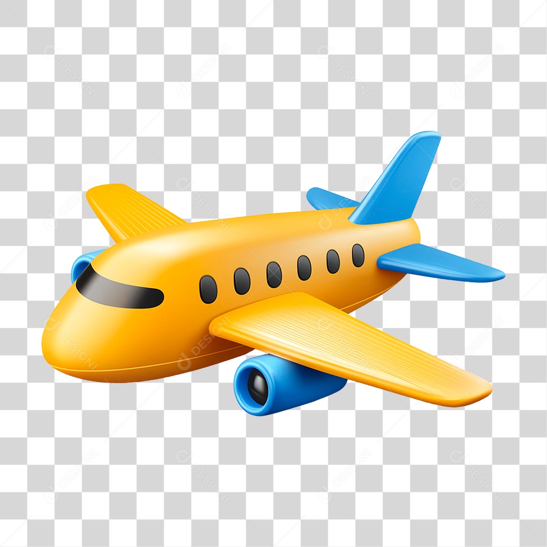Avião Amarelo PNG Transparente