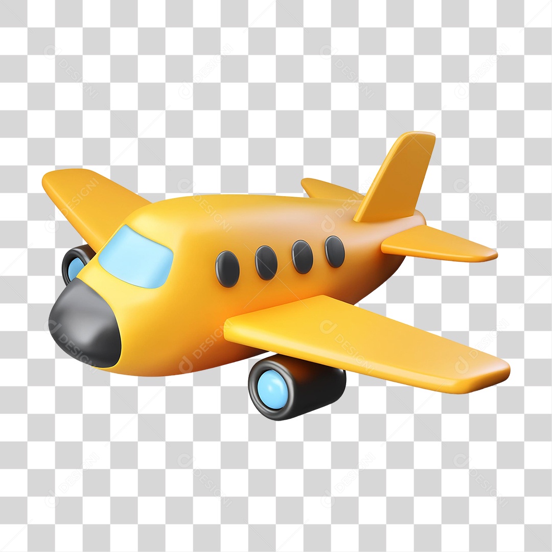 Avião Amarelo PNG Transparente