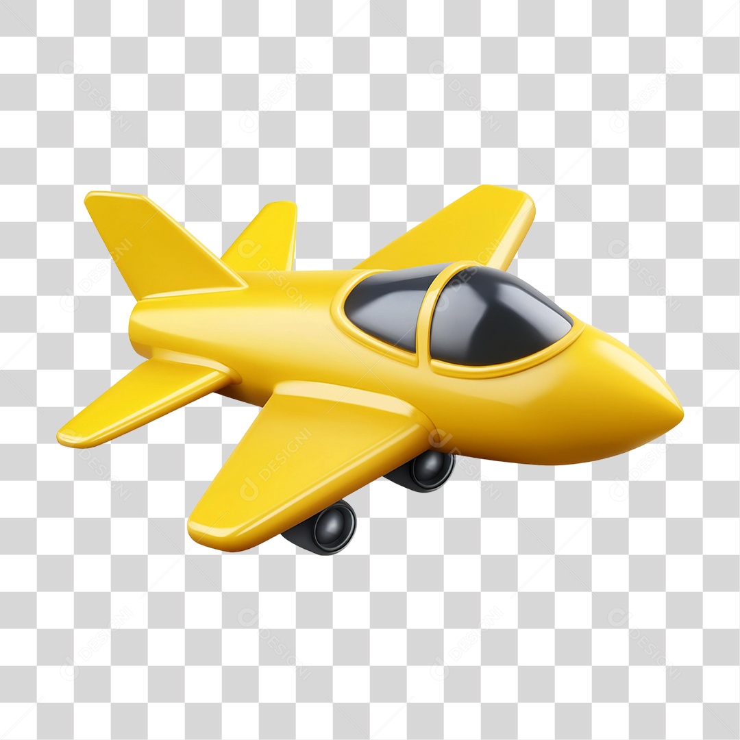 Avião Amarelo PNG Transparente