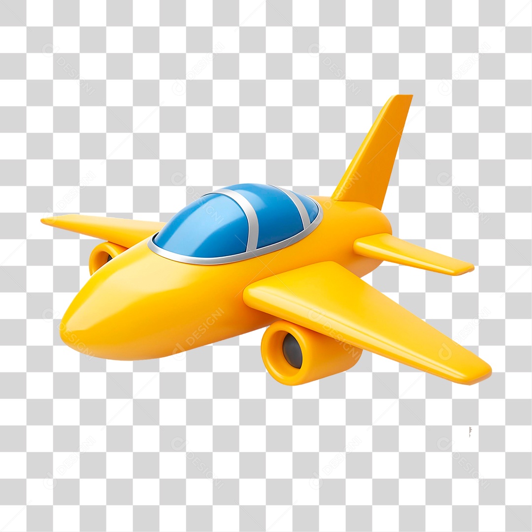 Avião Amarelo PNG Transparente