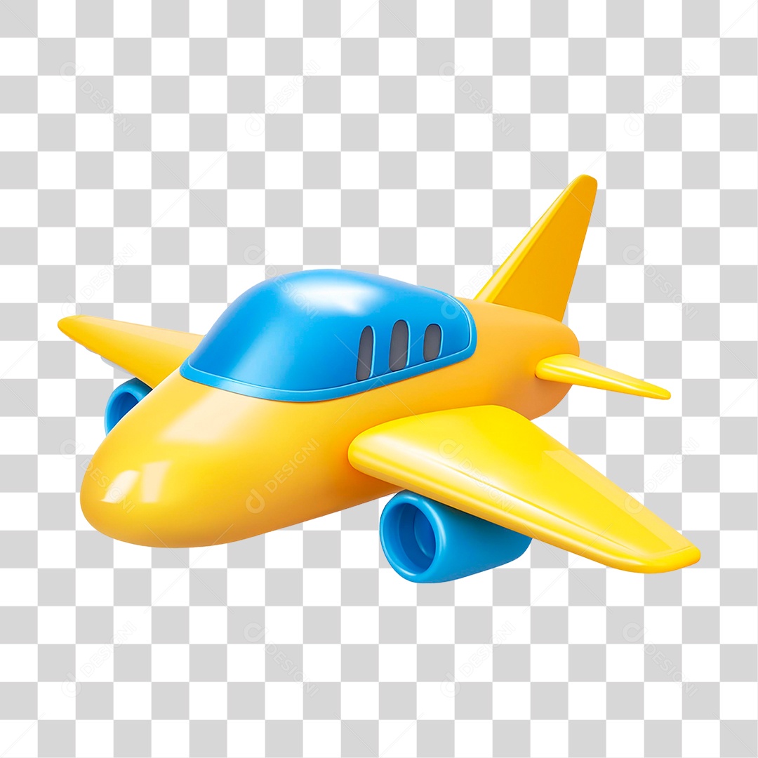 Avião Amarelo PNG Transparente