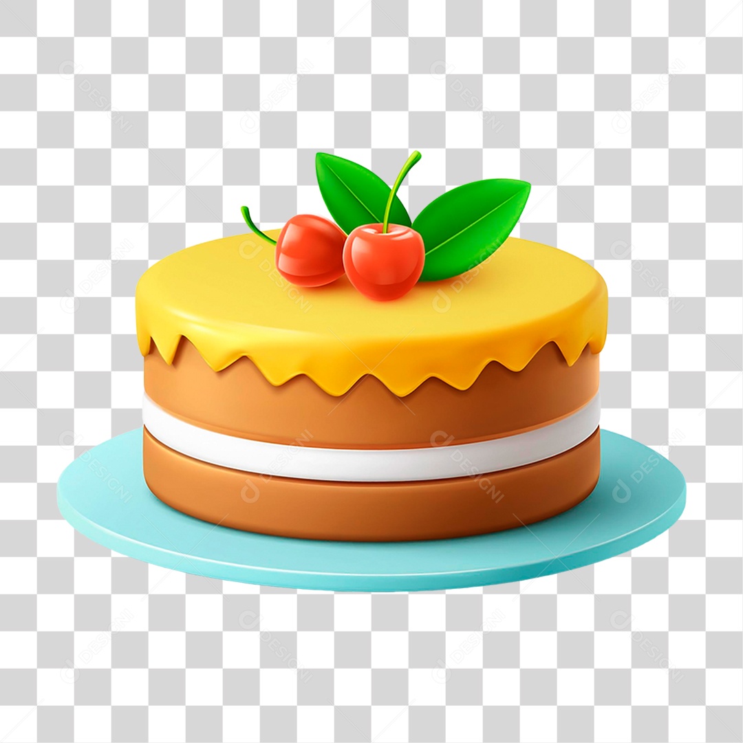 Bolo Sobre Bandeja PNG Transparente