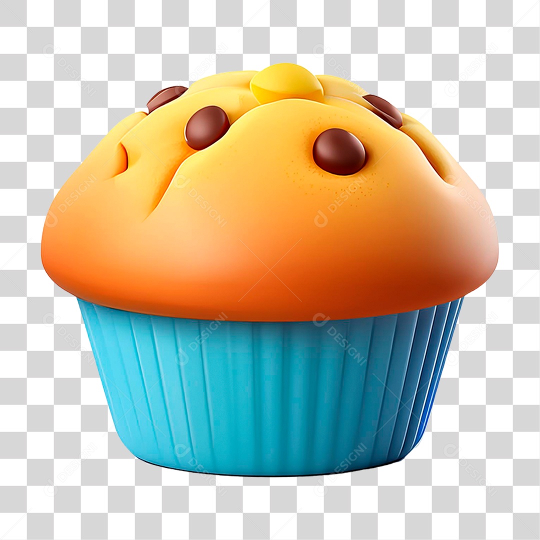 Cupcake com Gotas de Chocolate PNG Transparente