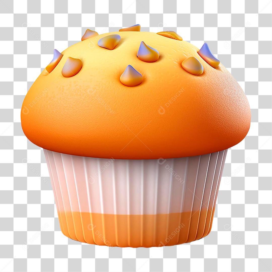 Cupcake com Gotas de Chocolate PNG Transparente