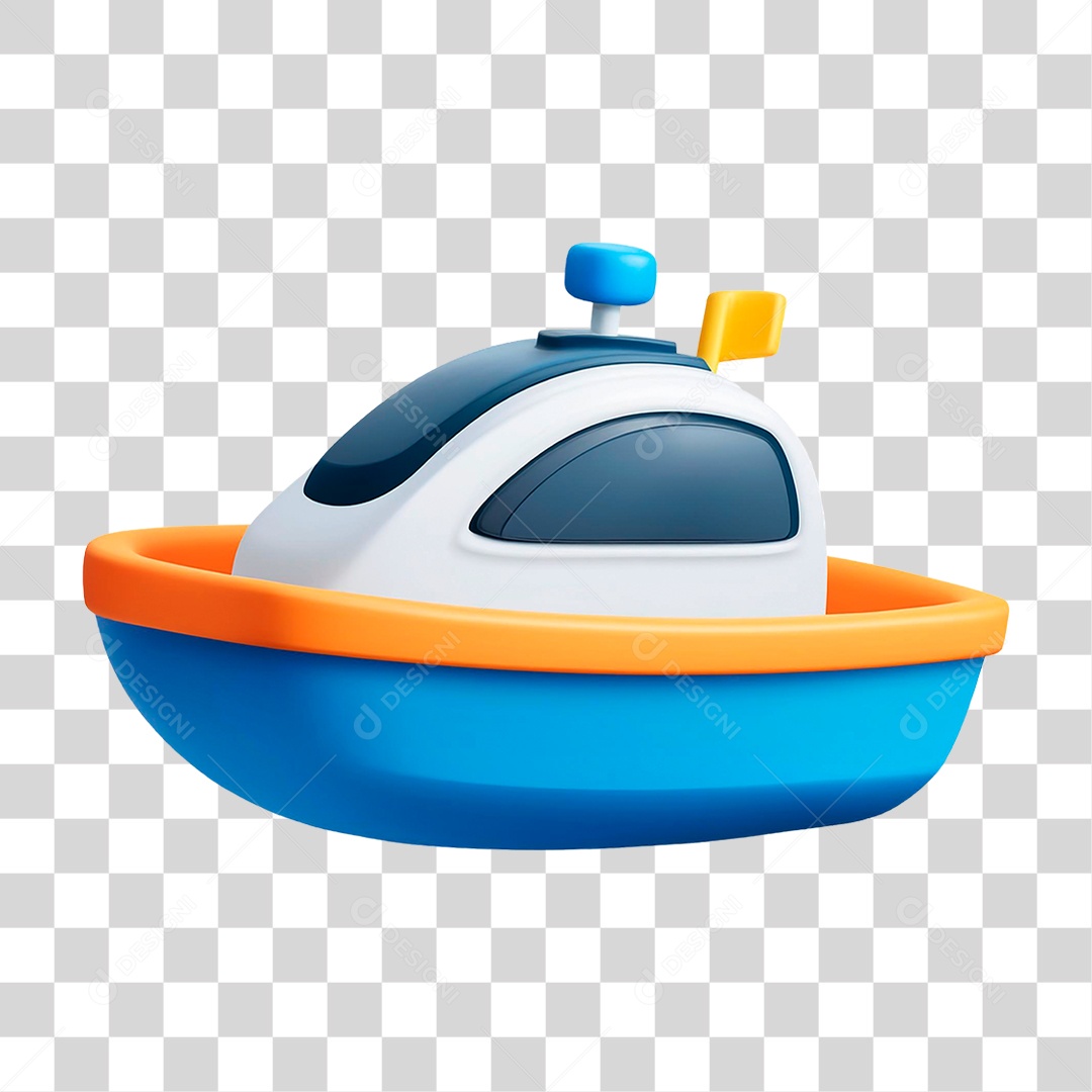 Barco Azul PNG Transparente