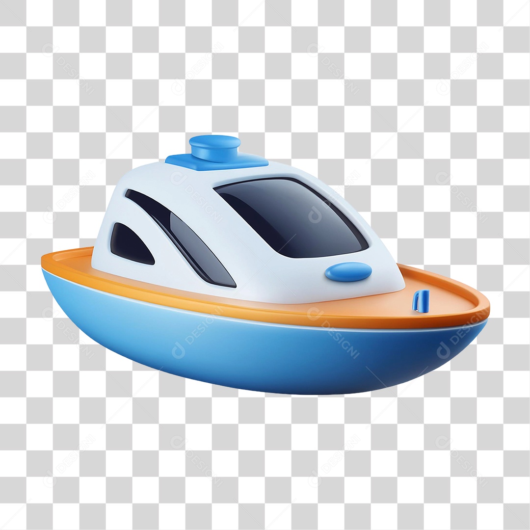 Barco Azul PNG Transparente