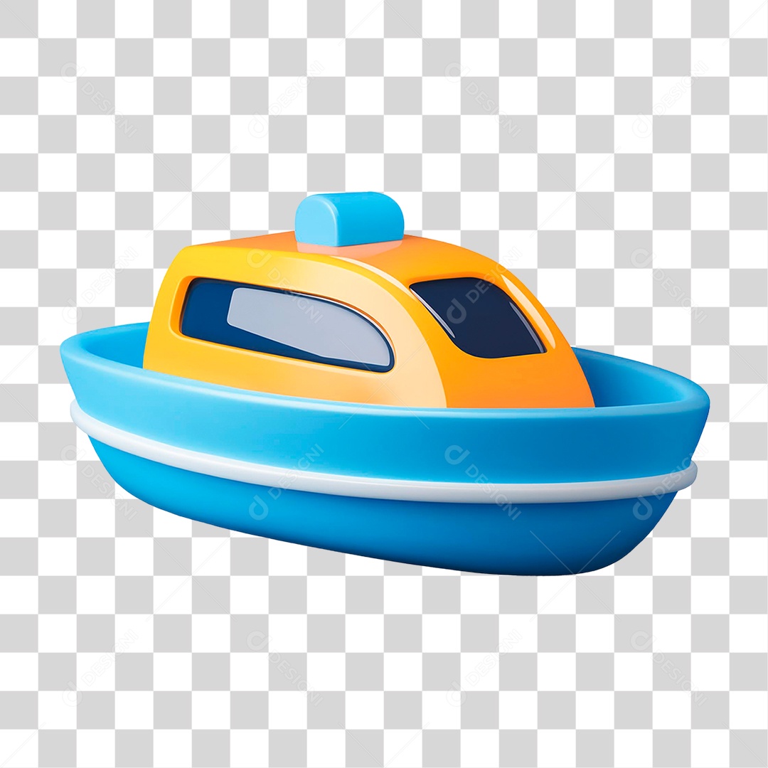 Barco Azul PNG Transparente