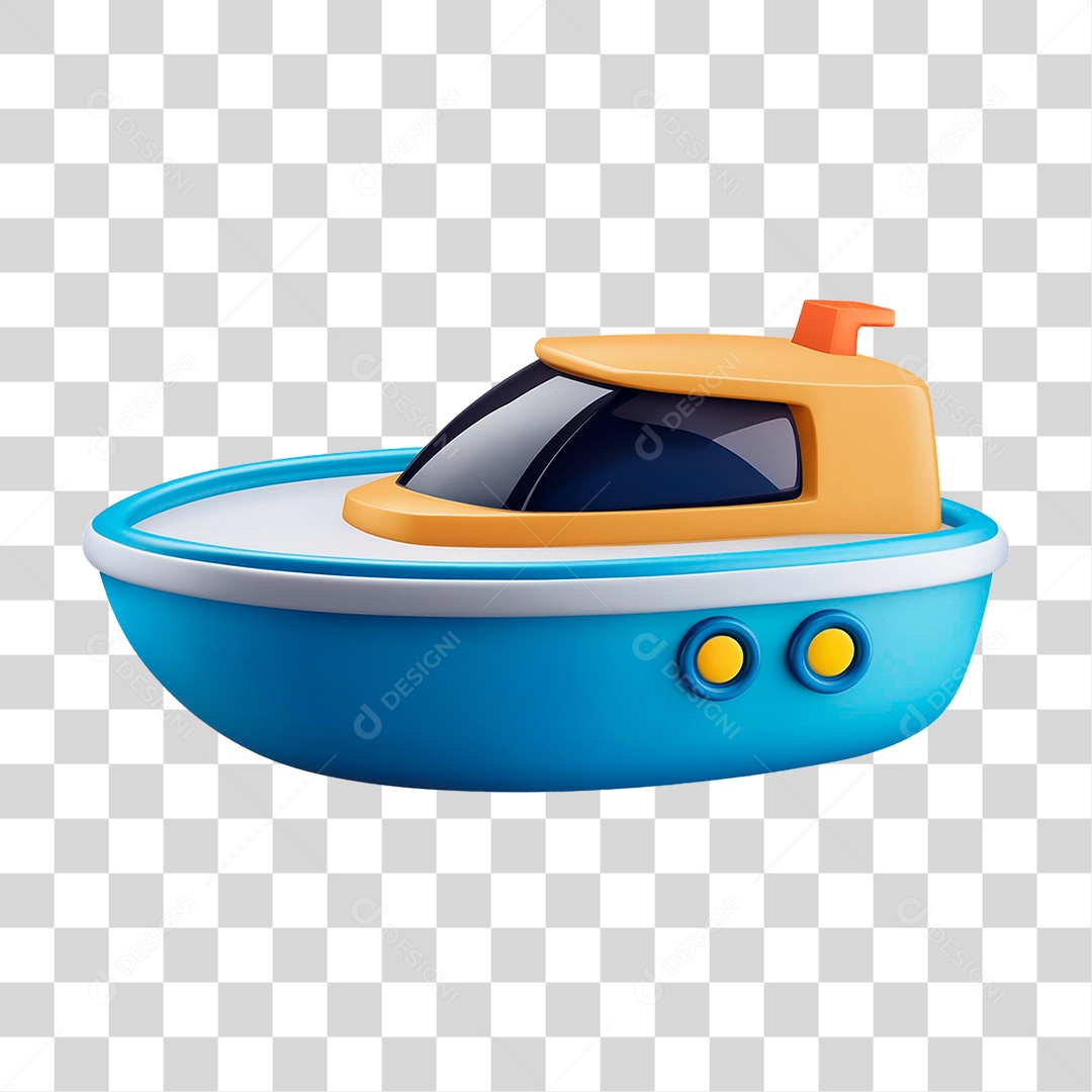 Barco Azul PNG Transparente