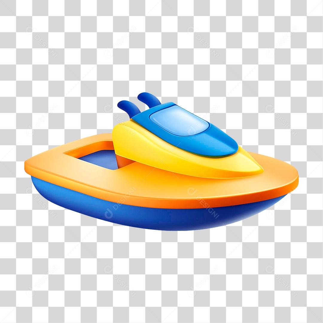 Lancha Amarela PNG Transparente